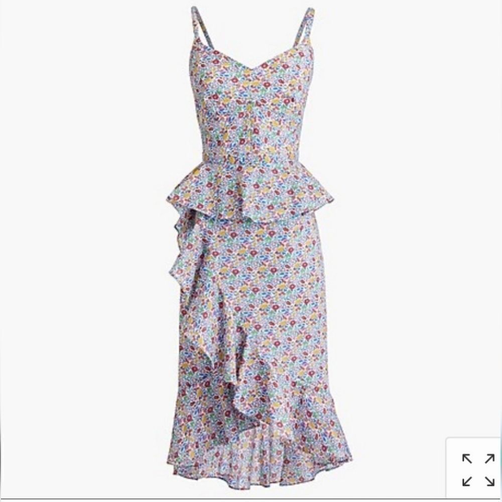 J. Crew Floral Midi Dress - Multicolor